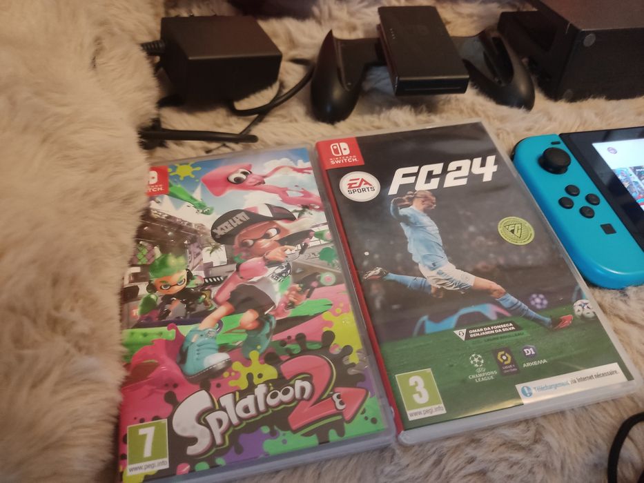 Nintendo Switch completa + 2 jogos — Excelente estado