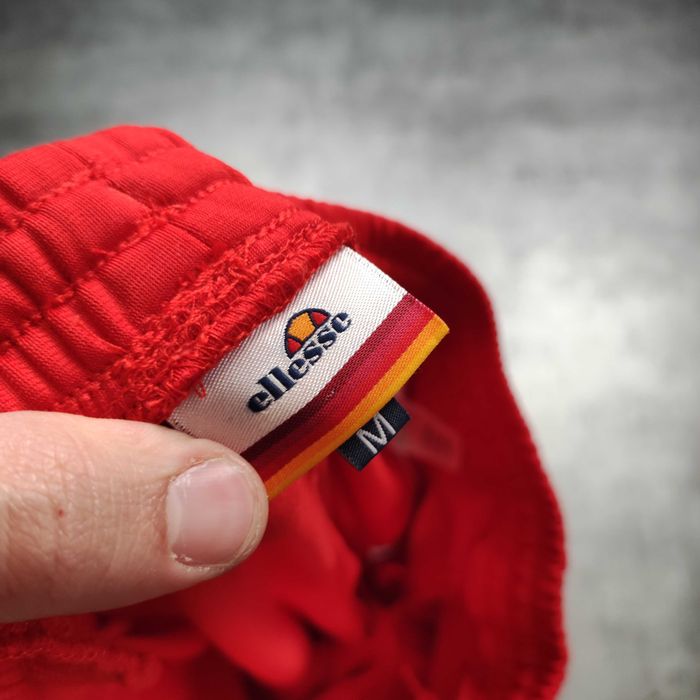 MĘSKIE Spodnie Dresy Śliskie Trening Ellesse Italy Lampas Czerwone