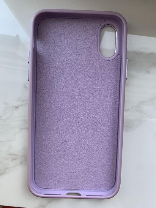 Чехол чихол силікон кейс на айфон 10 xs телефон фіолетовий лавандовий