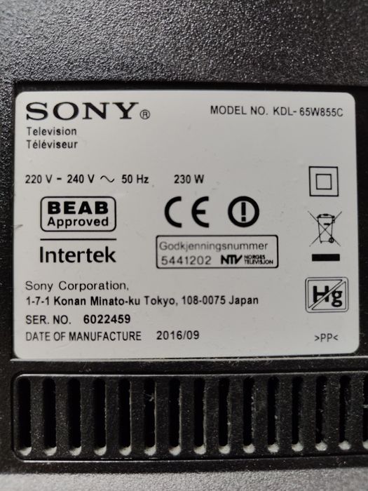 Smart TV Sony 65 cali Android