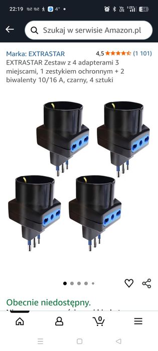 Adapter Schuko Niemcy Włochy komplet 4szt