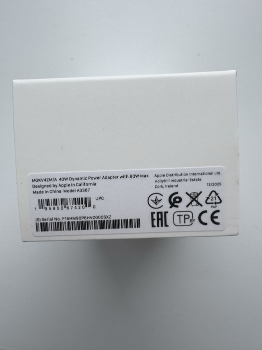 Адаптер 40W USB-C Original iPhone Быстрая Блок оригинал Гарантія