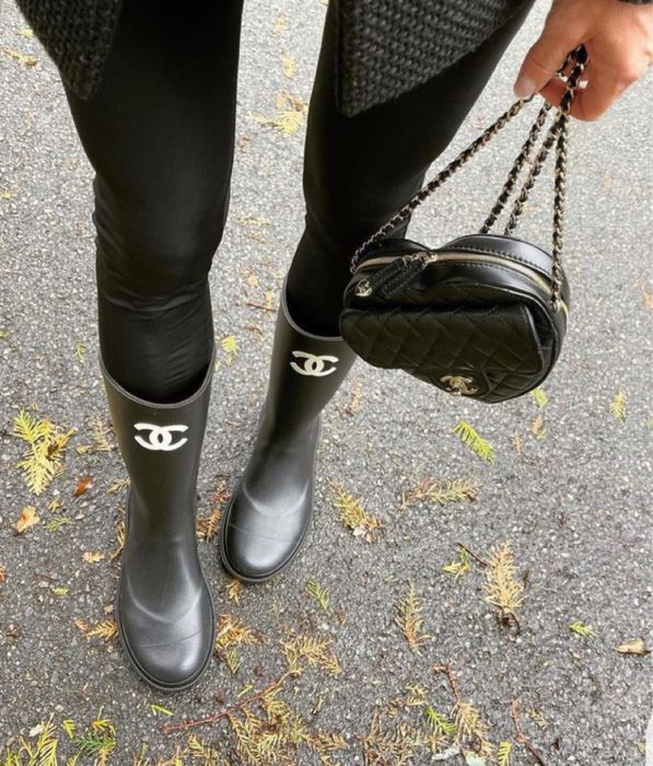 Kalosze Chanel czarne
