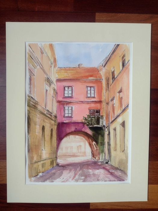 Akwarela , Lublin-Brama Rybna 40/50cm