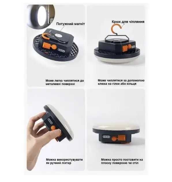 Акумуляторна LED лампа, кемпінговий ліхтар 7200 mAh, лед світильник