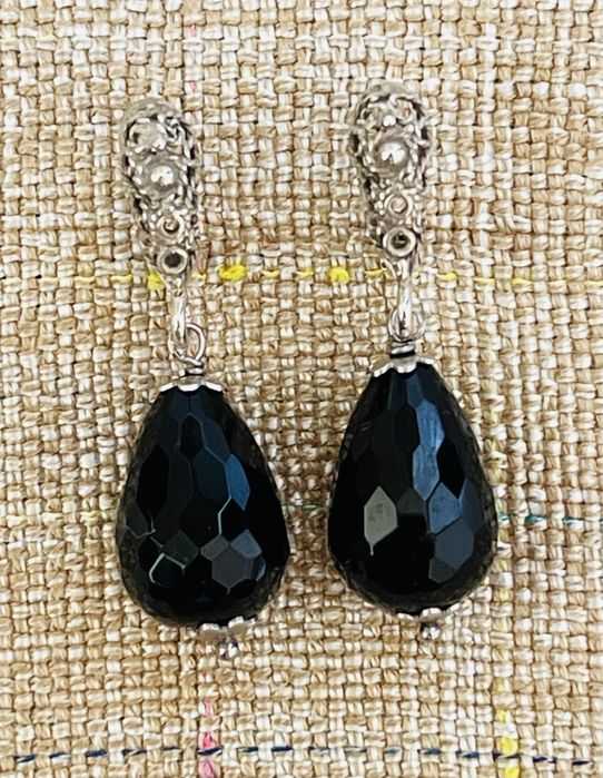 Серебрянные серьги с агатами.