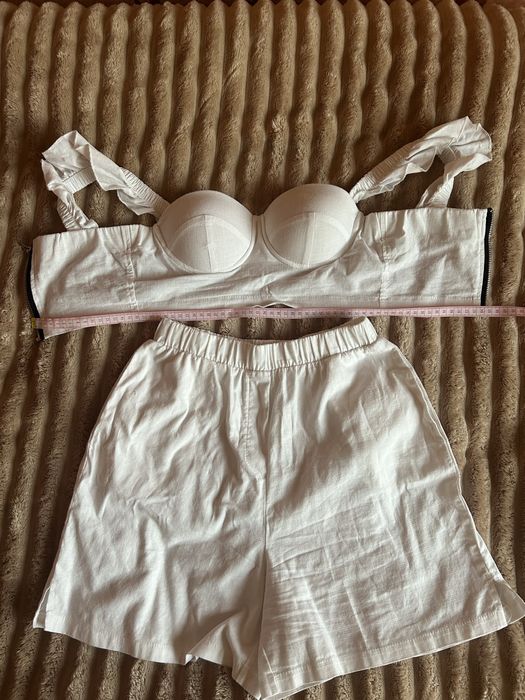 Льняной костюм белый