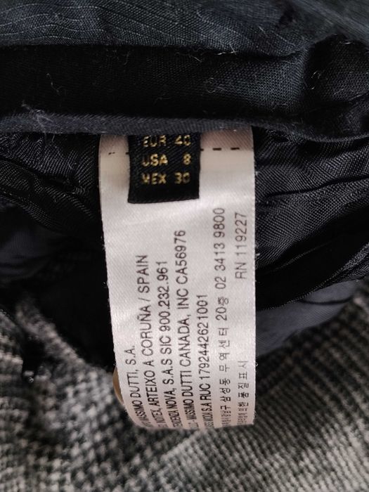 Massimo Dutti spodnie 100% wełna w kratę r. 36/S (z metki 40) kuloty szerokie