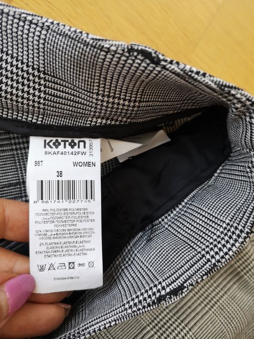 Spodnie dzwony eleganckie w kratkę/38/nowe