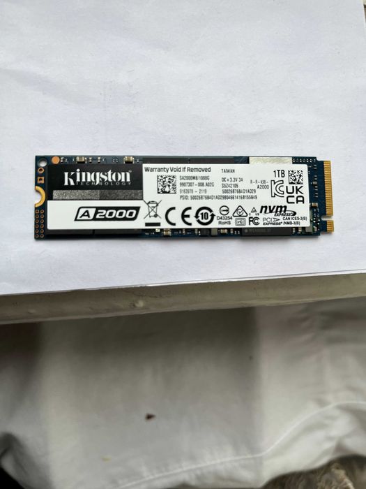 SSD Kingston m.2 NVMe 1Tb A2000 (SA2000M8/1000G)