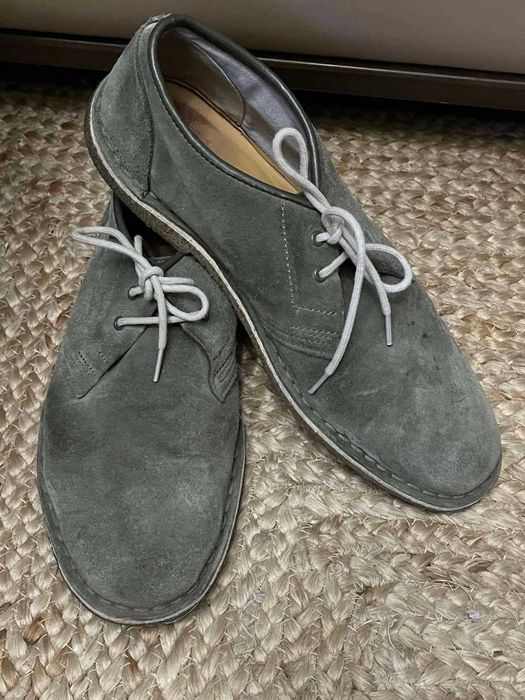 Чоловічі зелені туфлі замшеві clarks