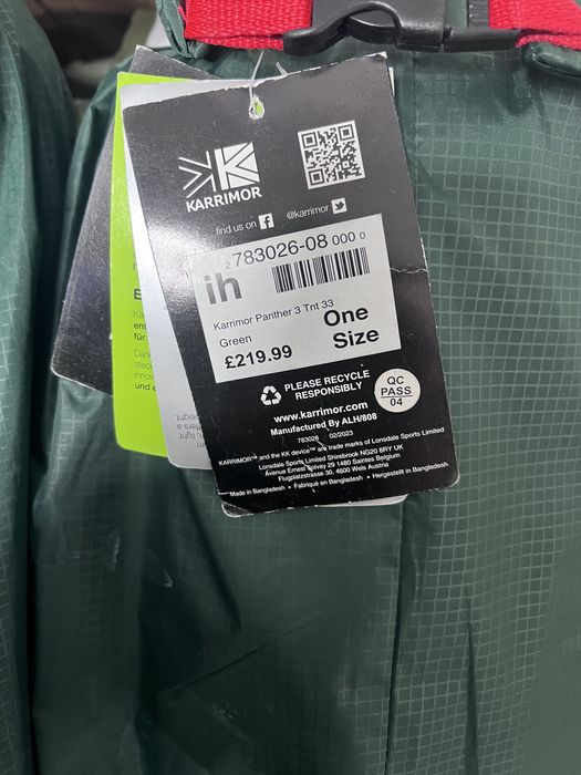 Оригінальна Палатка Karrimor panther3 намет виробник Bangladesh 3місна