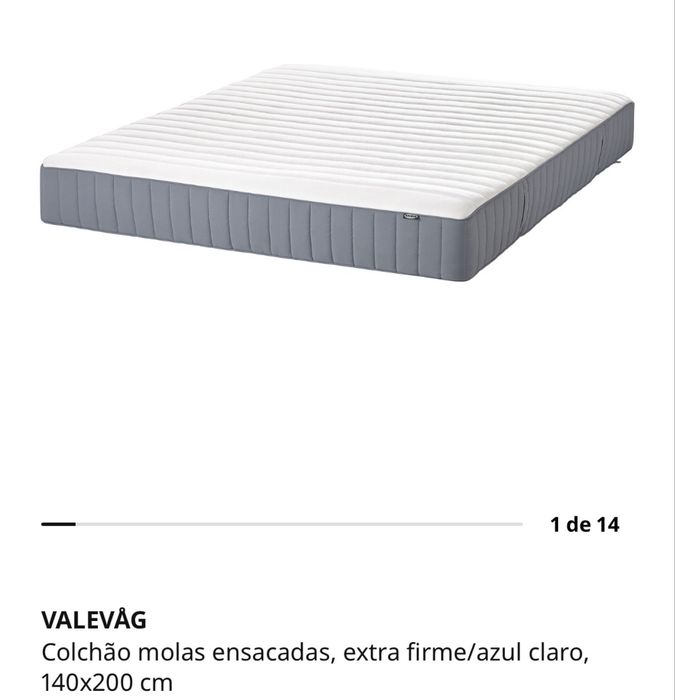 Cama 140x200, estrado e colchão IKEA