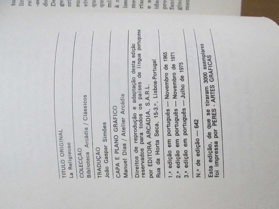 A Religiosa, de Diderot - tradução de João Gaspar Simões