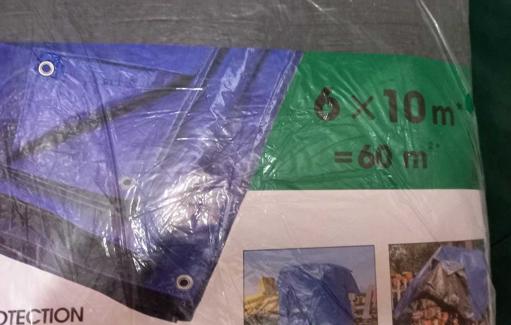 Conjunto de 3 Lonas de Proteção Multiusos 6x10m (60m² cada) – Novas