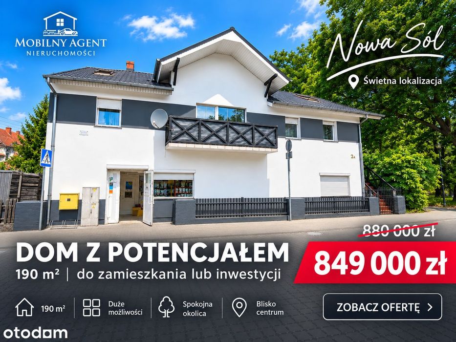 NOWA CENA Piękny gotowy do wprowadzenia Dom 188,4 m²- 7 pokoi Nowa Sól