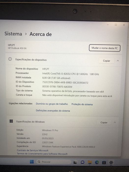Portátil HP Probook 450 G6
