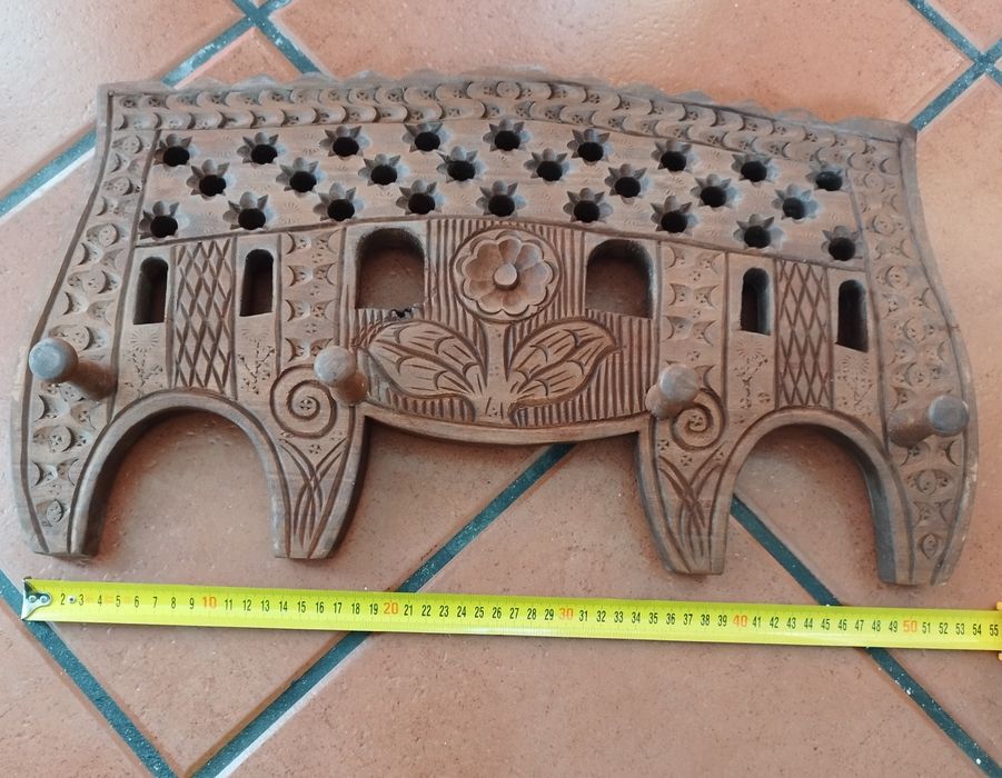 Bengaleiro - cabide de parede em madeira maciça