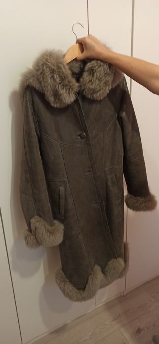 Plaszcz Futro skórzane stan idealny milusi