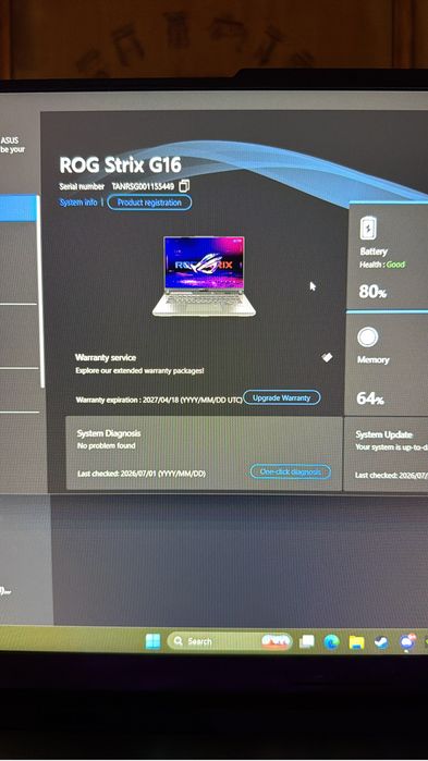 portatil asus rog strix g16 rtx 5060