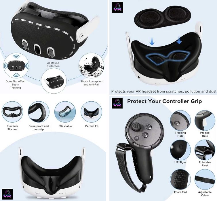 ‼️ Meta Quest 3 чохли 10-in-1 набір захисту, гріпси, чехлы Oculus