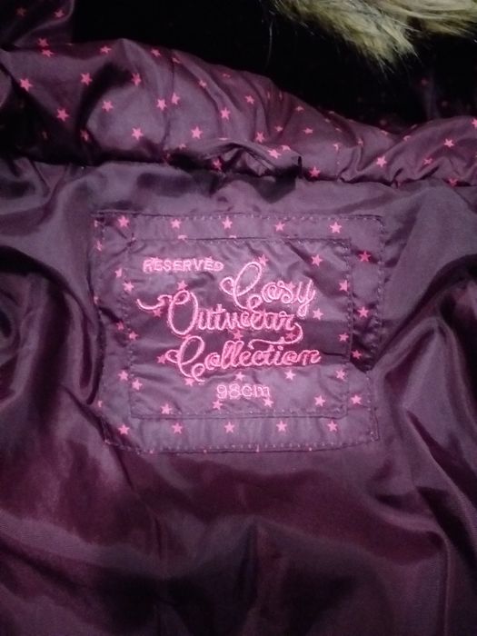 Kurtka zimowa fioletowa w gwiazdki Reserved roz 98