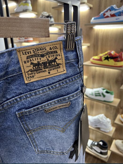 Джинси CHROME HEARTS Chest Blue / Black Logo