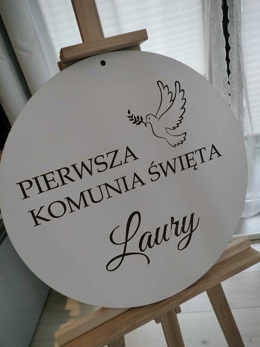 Sztaluga koło komunia ozdobne tiul kwiaty sztuczne