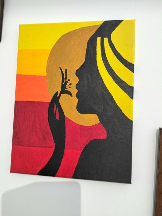 Tela abstrata pintada à mão