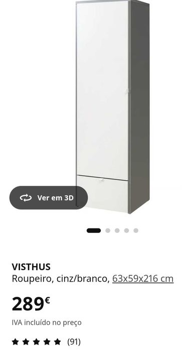 Roupeiro com arrumação Como NOVO