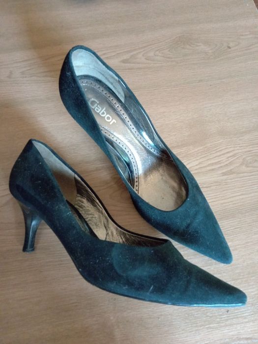 Туфли черные замшевые