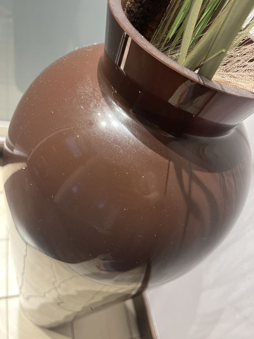 Duzy szklany wazon 70cm brazowy