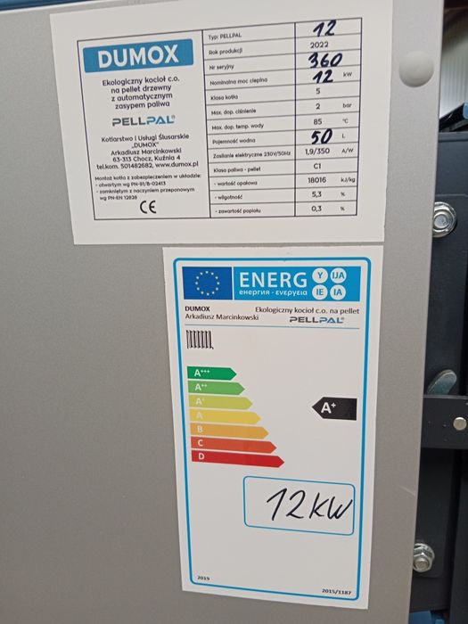 kocioł piec na pellet 12kw drewno  montaż gratis