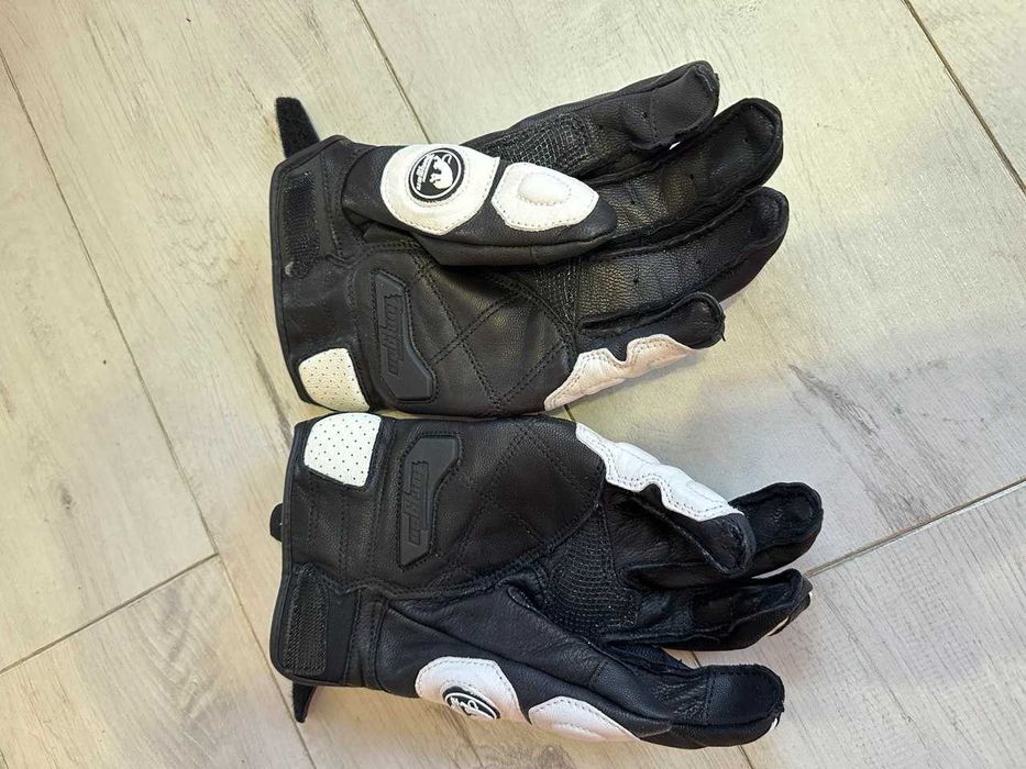 Мотоперчатки Furygan AFS-6 шкіряні чорно-білі, розмір L-M