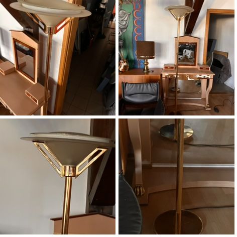 Solken podłogowa lampa stojąca w stylu Art Deco. Lata 80-te