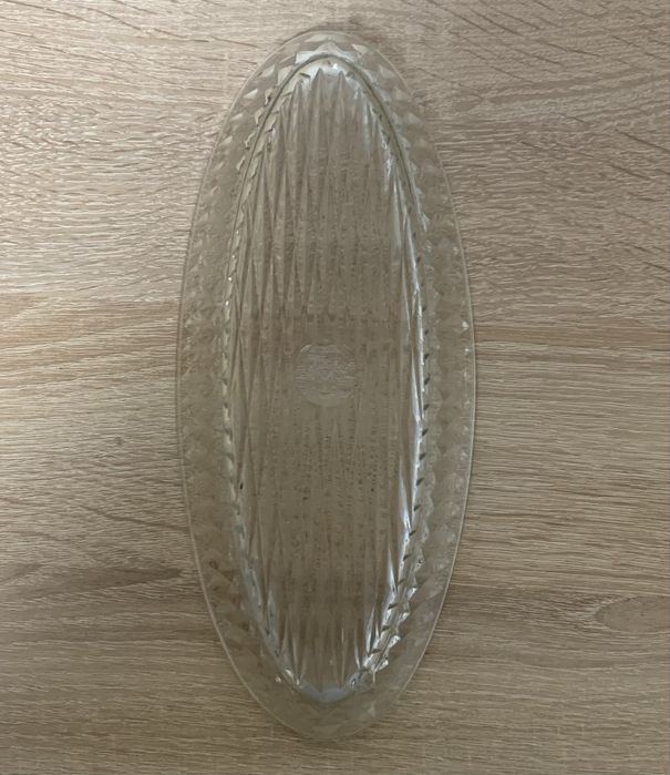 Вінтажне скляне блюдо для оселедця – овальна тарілка