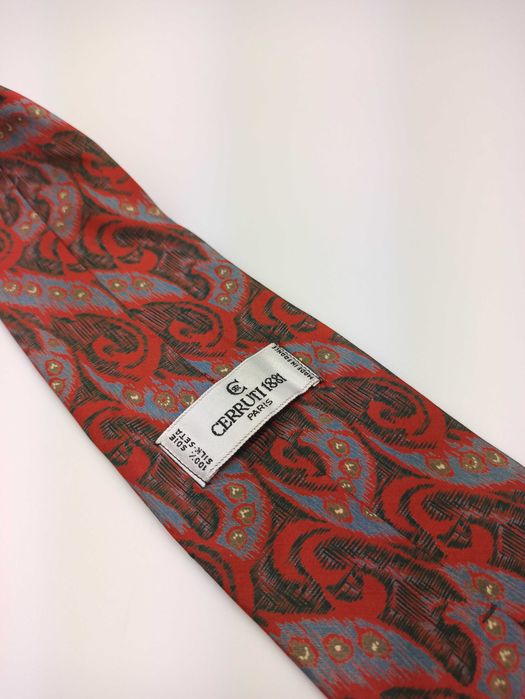 Cerruti 1881 czerwony jedwabny krawat paisley am20