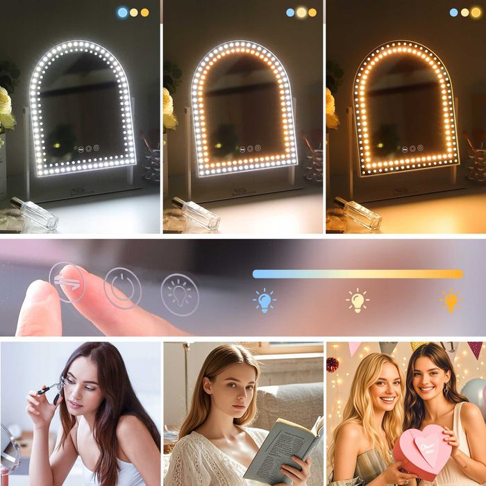 Lusterko do makijażu LED Hollywood Łukowe Nowe 25x30 Nowość Piękne