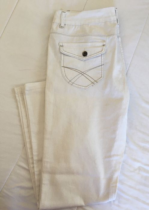 Calças brancas algodão / ganga