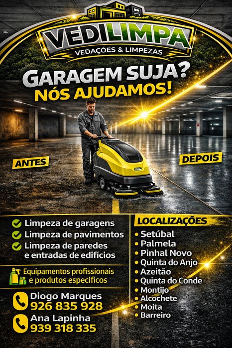 Garagem limpa com máquinas adequadas