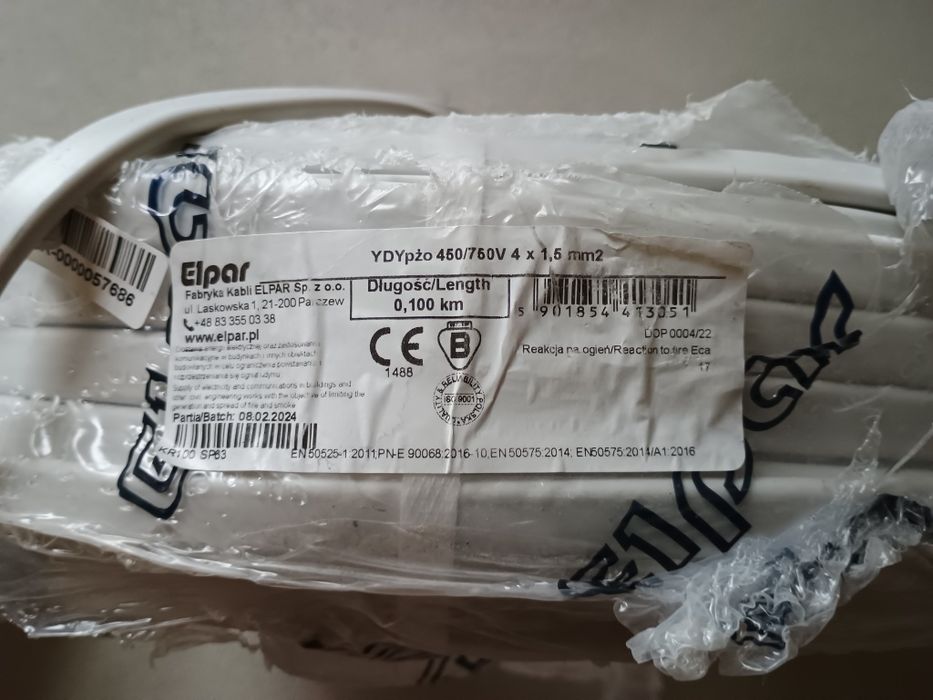 Przewód YDYpżo 4x1,5