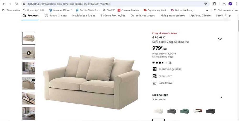 SOFA-CAMA 2 lugares como novo - 300€