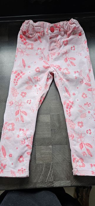 Spodnie rurki różowe kwiatki