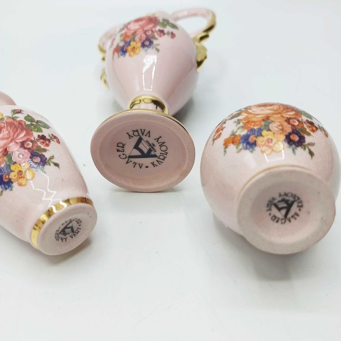 Kolekcjonerska czeska różowa porcelana