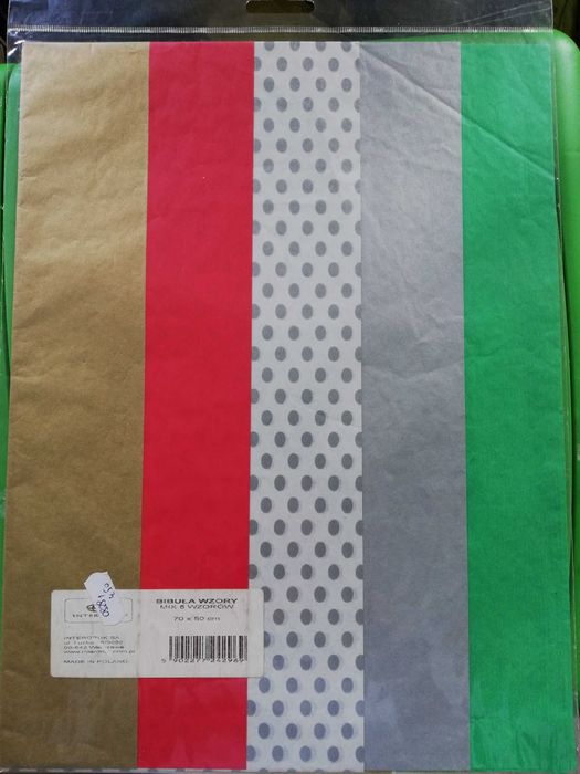 Bibuła dekoracyjna cienka mix 20 arkuszy 50 x 70 cm