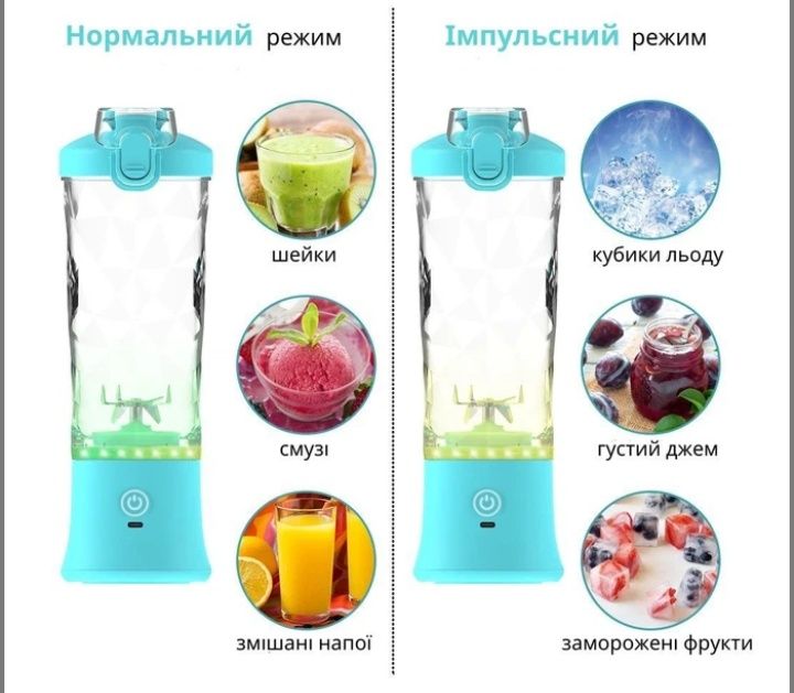 Портативний акумуляторний блендер Amicool A9 з підсвіткою