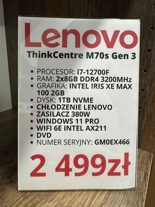 Komputer Lenovo ThinkCentre M70s Gen 3 i7-12700F/16GB/1TB/WIN 11 PRO stan bdb gwarancja