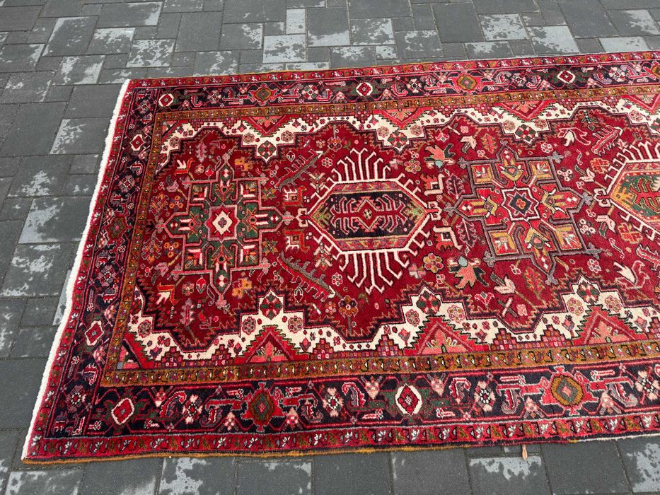 Heriz Irański Dywan Ręcznie Tkany Wełniany 410x150