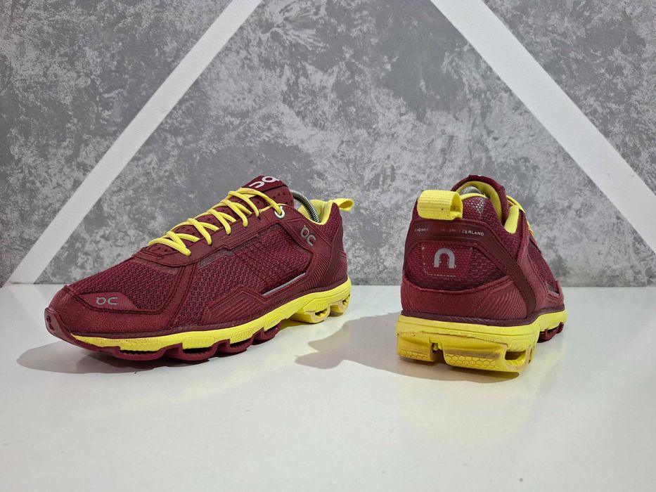 Кросівки жіночі On Cloud Burgundy & Yellow