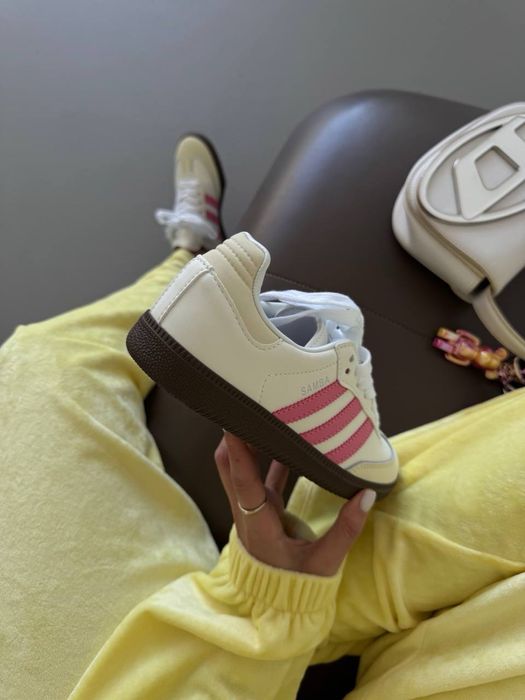 Жіночі кросівки Adidas Samba білі шкіряні | женские кроссовки Адідас